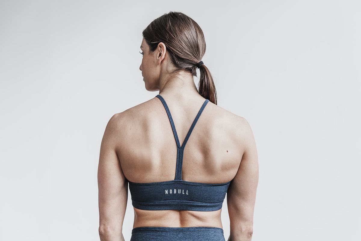 Nobull Halter Matte Women's Sports Bras Dark Blue | Australia (AZ4367)